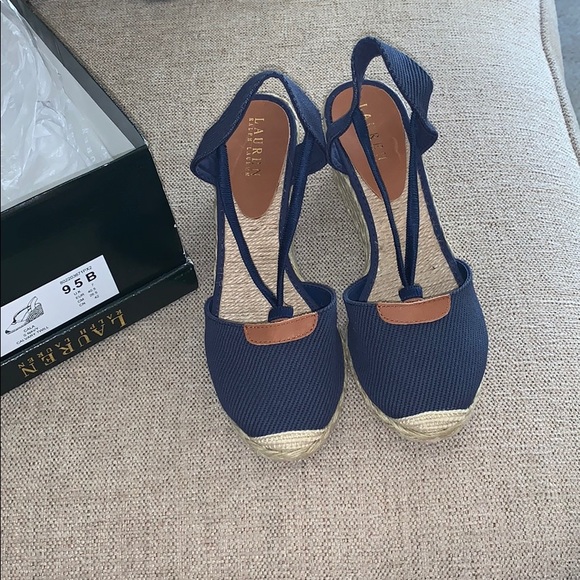 Ralph Lauren Navy Espadrilles - Picture 1 of 4